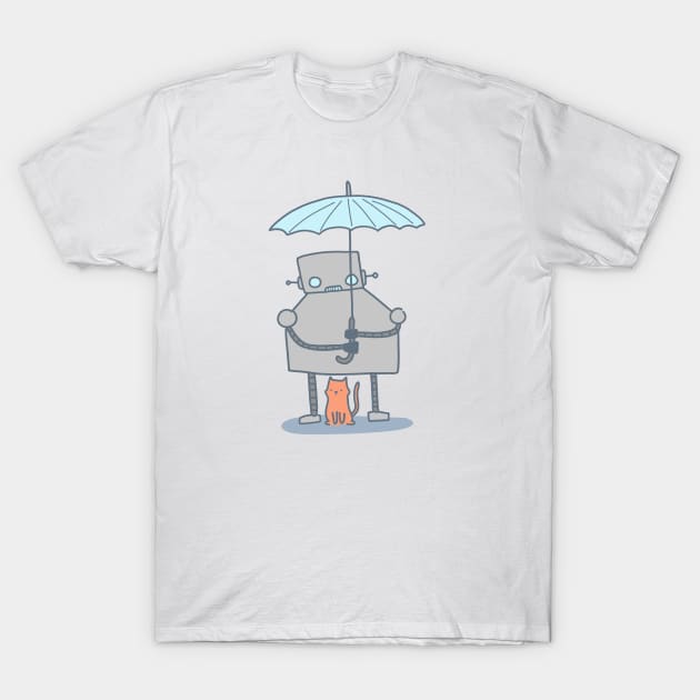 Robot and cat T-Shirt by klimon